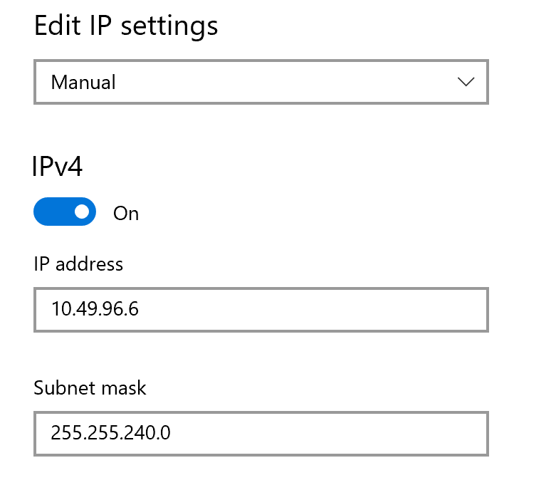 Modify Windows Server IPV4 Settings