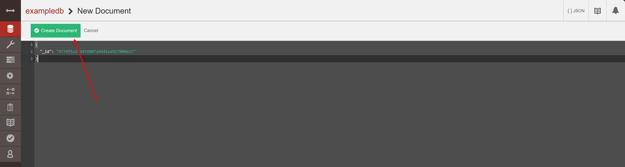 Create a new Document in the Fauxton Web UI