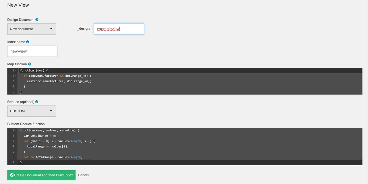 Create a New View with CouchDB