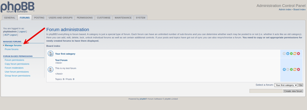 Manage phpBB forums