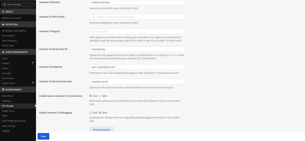 Configure Mattermost to use Vultr Object Storage