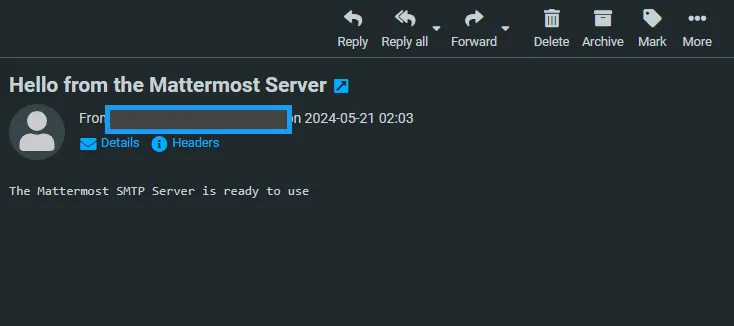 Email from the Postfix Server