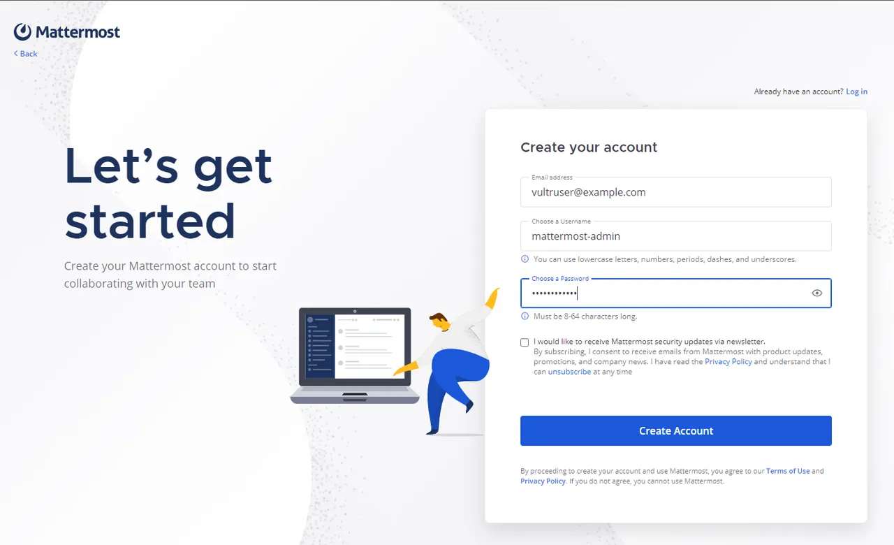 Create a new Mattermost administrator