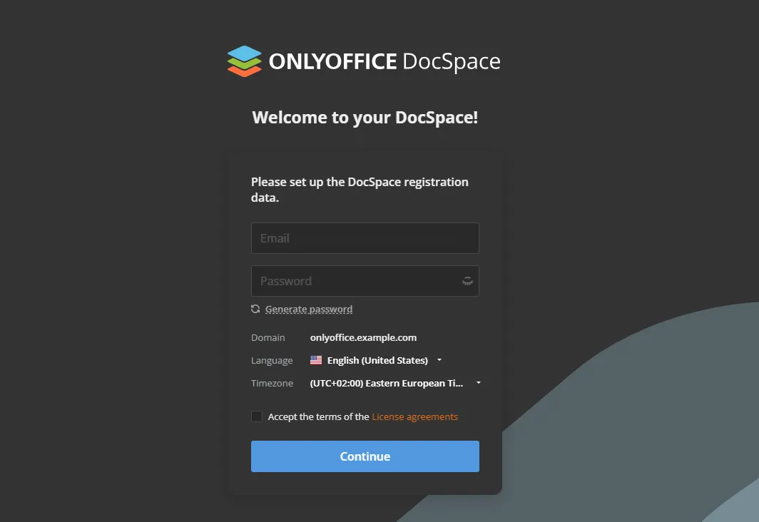 Create a new OnlyOffice Administrative User Account