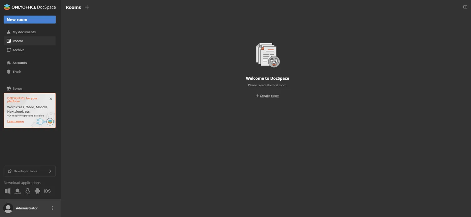 Access the OnlyOffice Interface