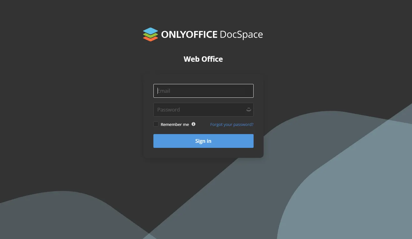 Sign in to OnlyOffice Web Office