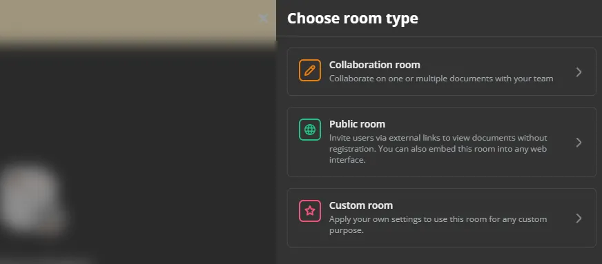 Create a new OnlyOffice Room