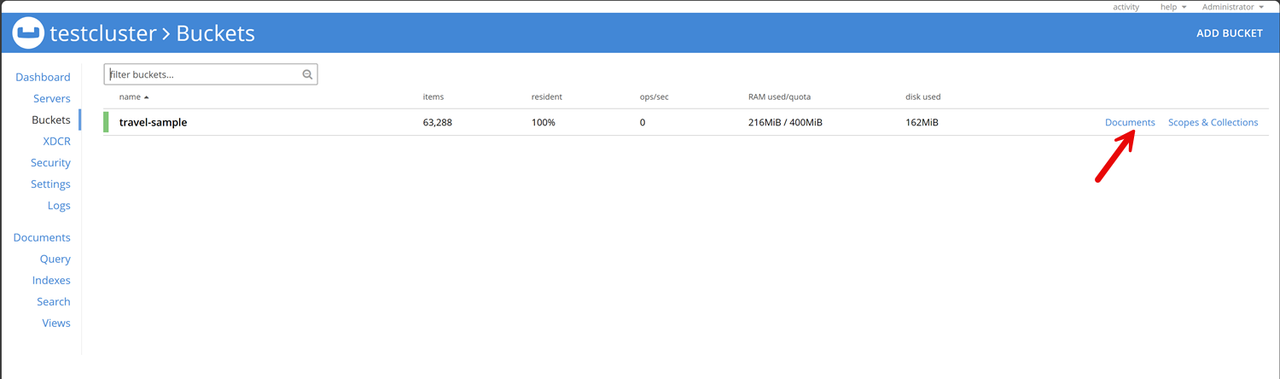 View Documents in the Sample Travel Dataset with the Couchbase Server Web Interface