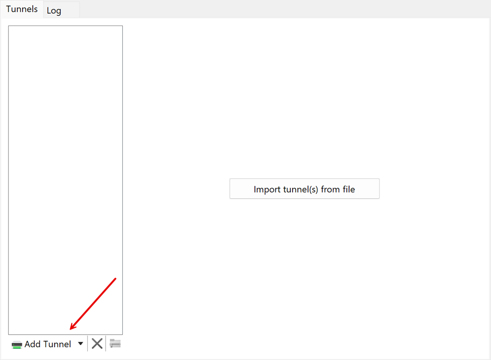 Add a new WireGuard tunnel configuration 