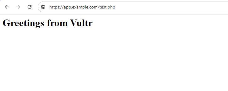 Greetings From Vultr Page