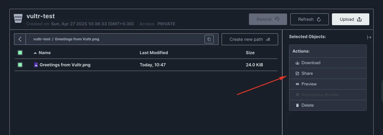 Share Object Storage Files on MinIO