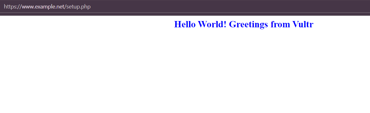 A Greetings From Vultr PHP application