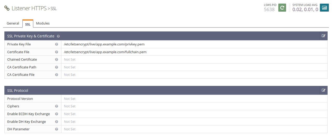 Define SSL certificates