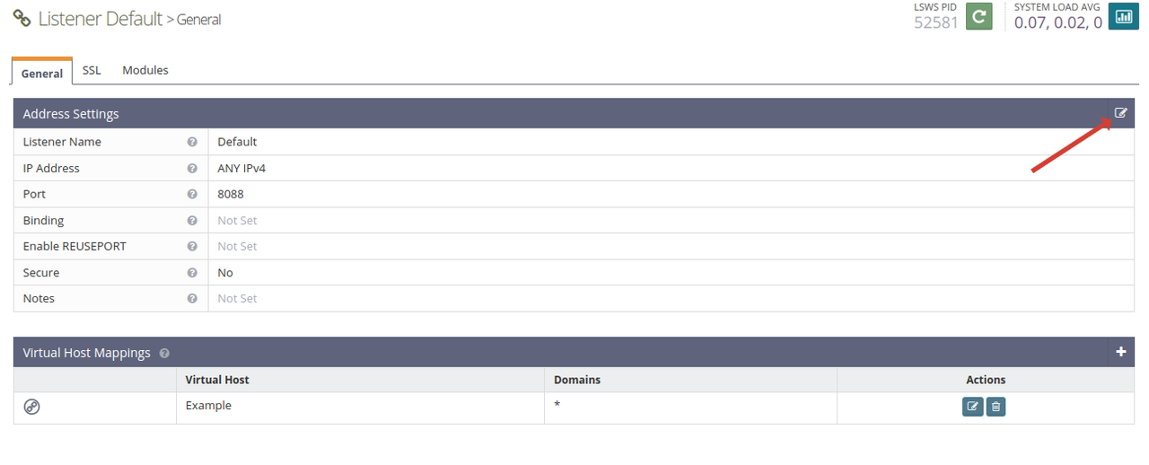 View default listener