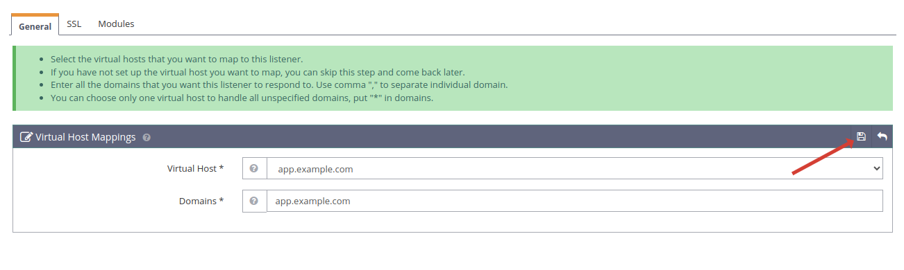 Define virtual host mapping