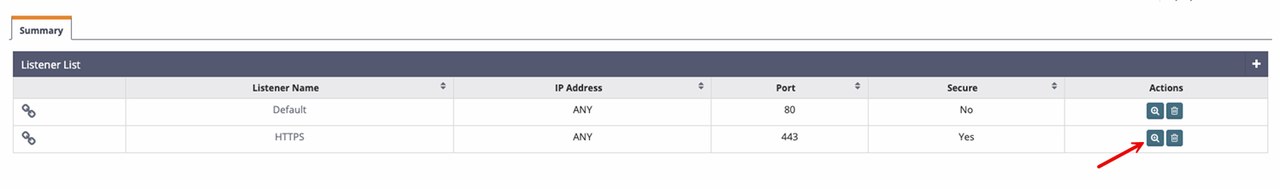 View the HTTPS listener