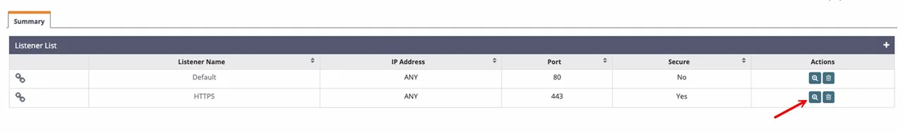 View the HTTPS listener