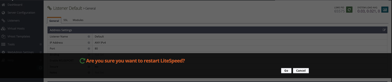 Restart LiteSpeed