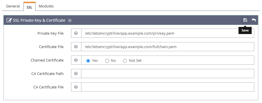 OpenLiteSpeed SSL Certificate Locations