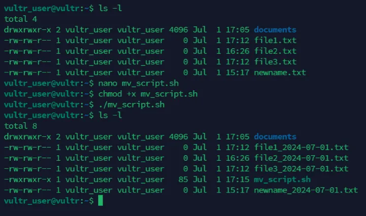 mv in a script