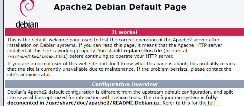 The Default Apache Welcome Page