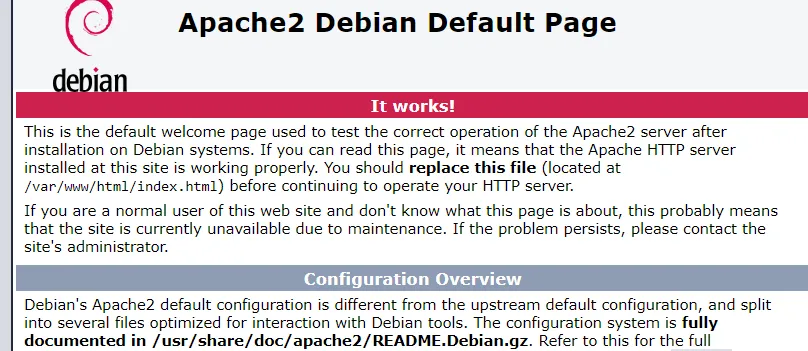 The Default Apache Welcome Page