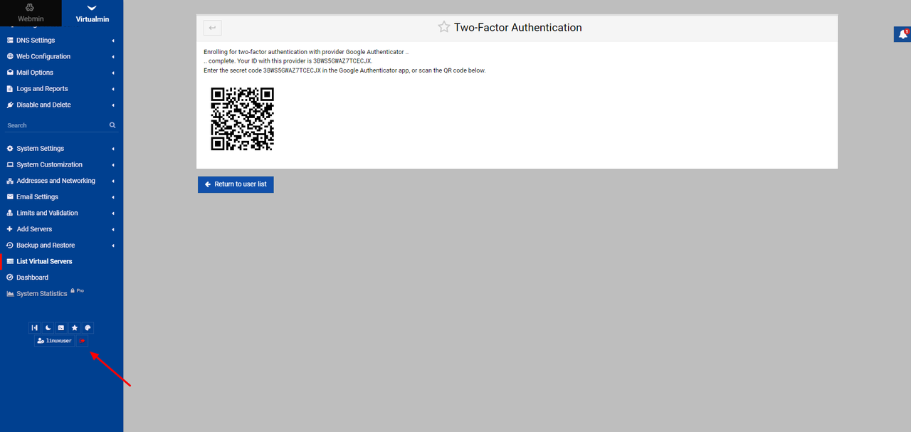 Secure Virtualmin using 2FA