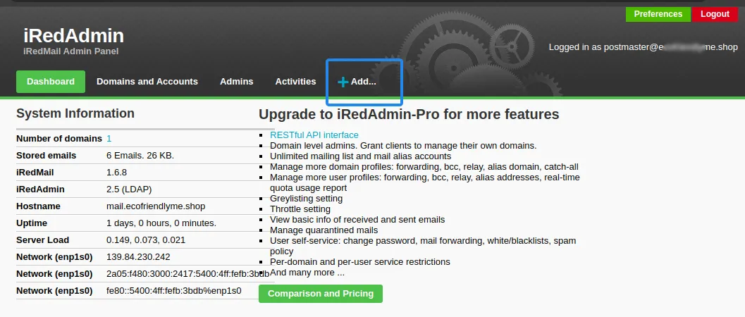 Navigate to the user addition page