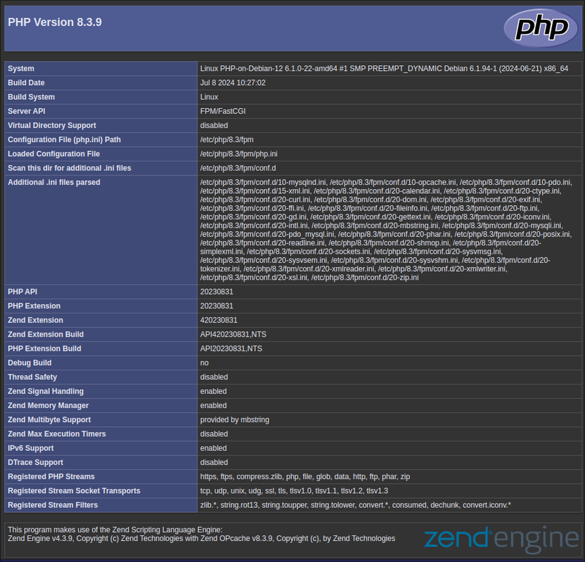 PHP 8.3 Information