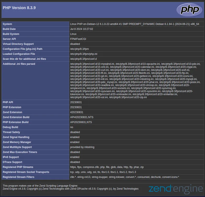 PHP 8.3 Information