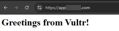 Greetings from Vultr Page