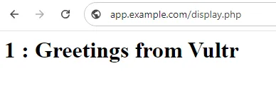 Greetings From Vultr Page