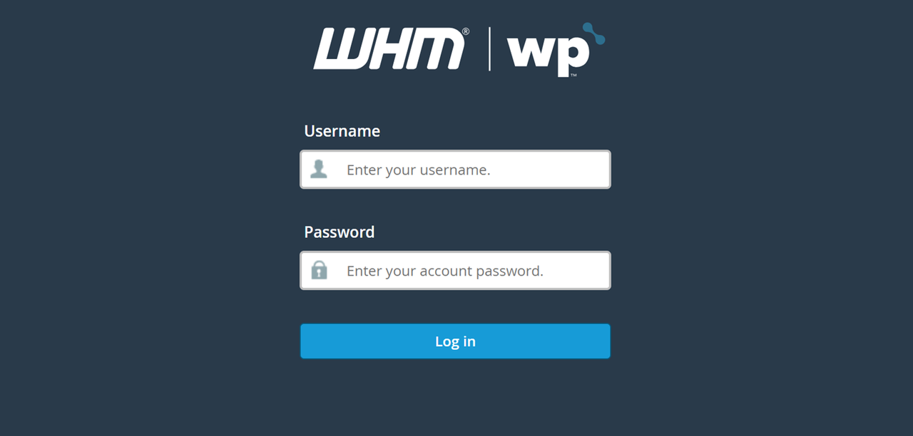 Login to WHM