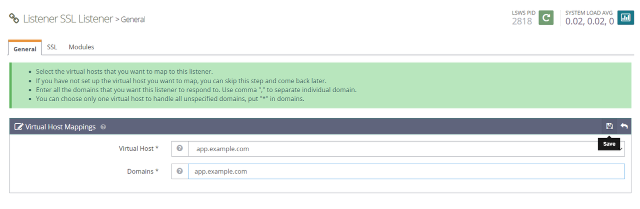 Modify the SSL Listener