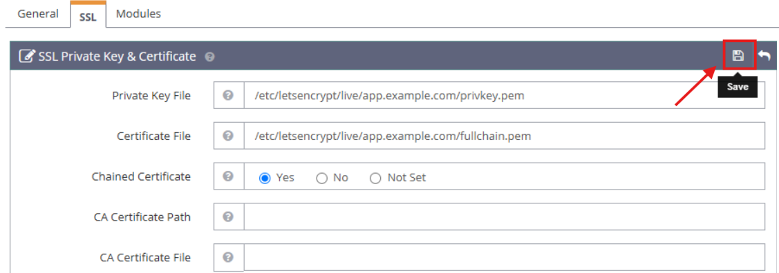 Set SSL Certificate Paths