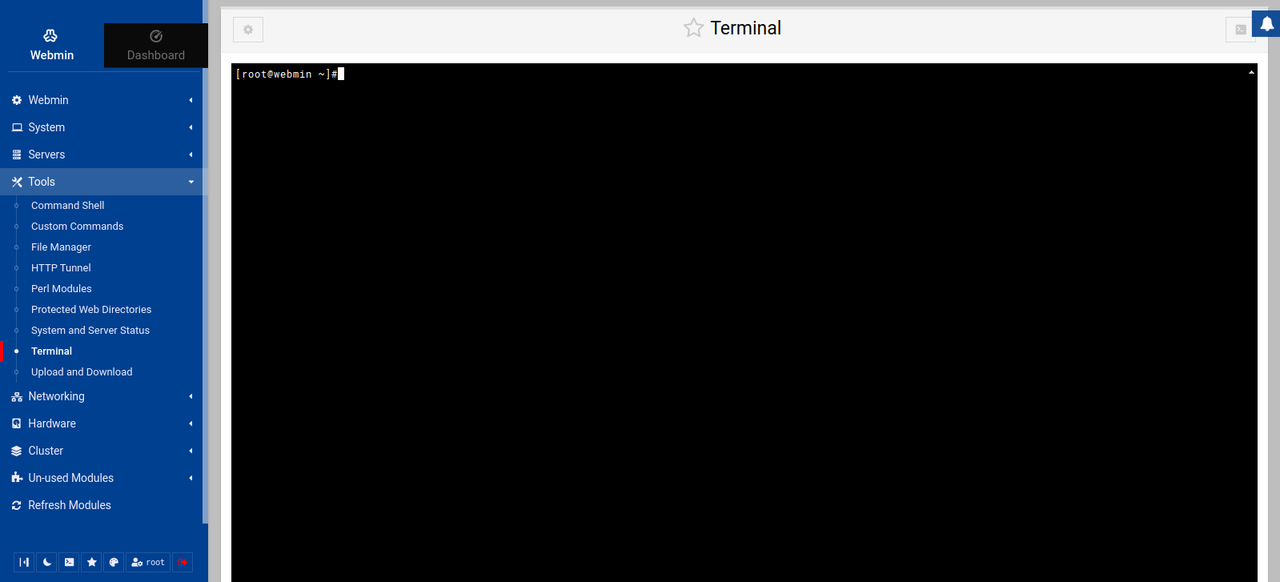 Webmin Terminal