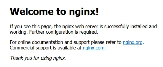 Nginx Welcome Page