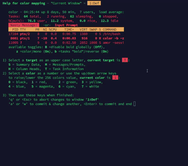 Test Color Settings