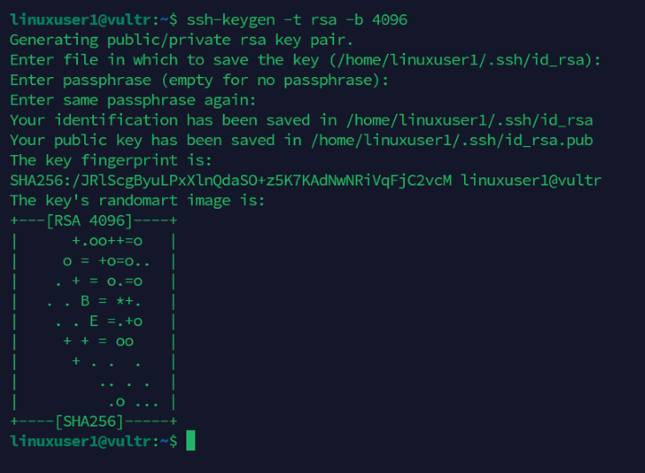 Generate SSH key pair