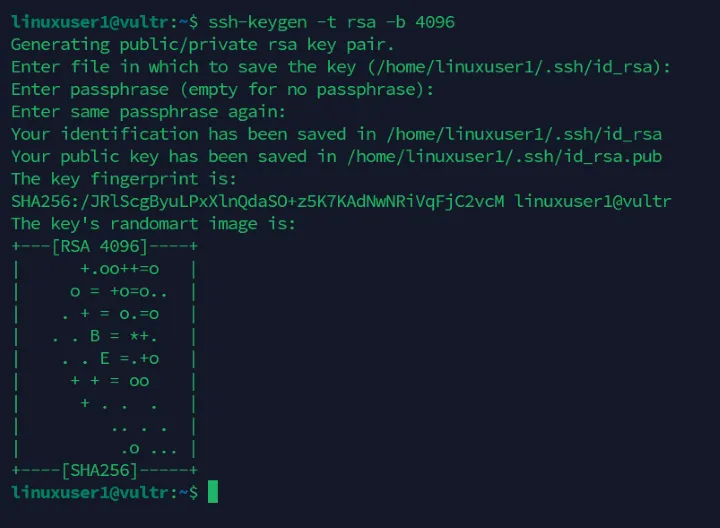 Generate SSH key pair