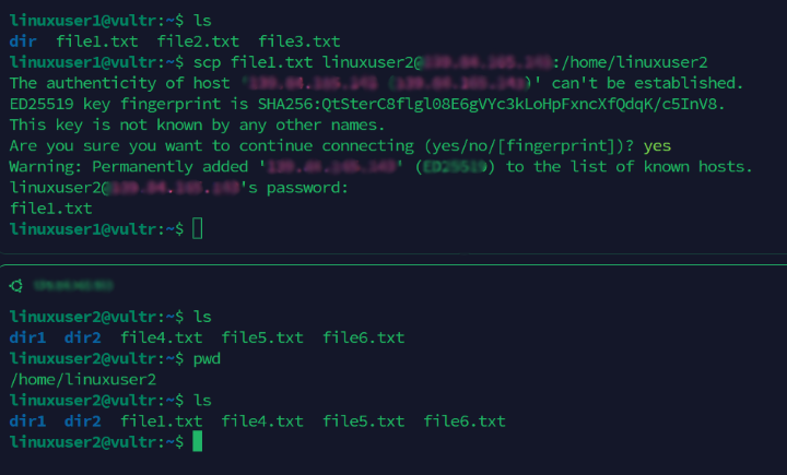 Copy file to remote server