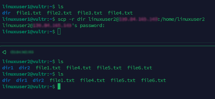 Copy directory to remote server