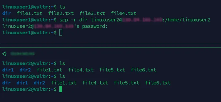 Copy directory to remote server
