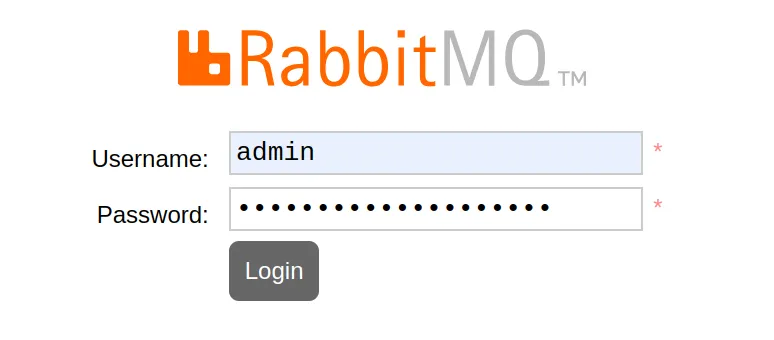 Web admin login page