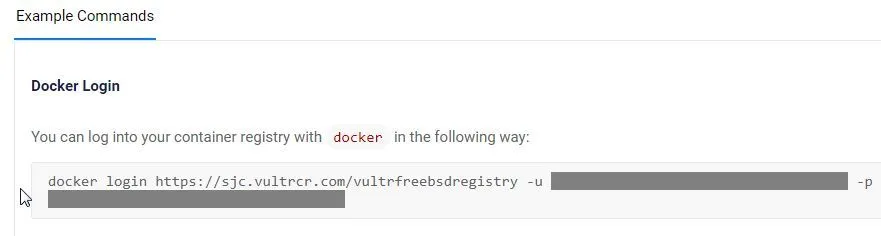 Login to the Vultr Container Registry