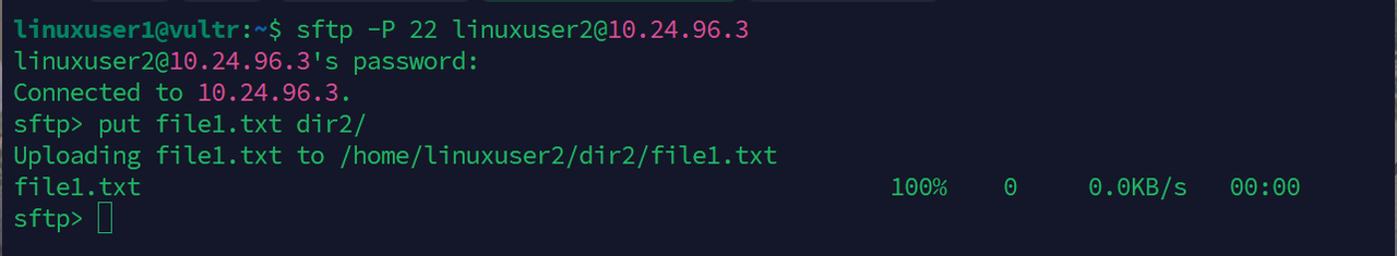use sftp with a custom SSH port