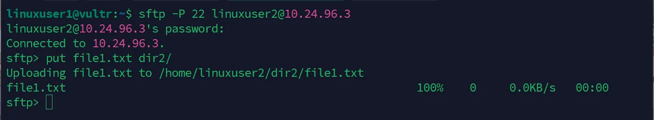 use sftp with a custom SSH port