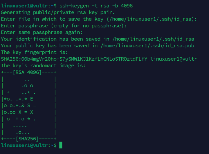 Generate SSH key pair