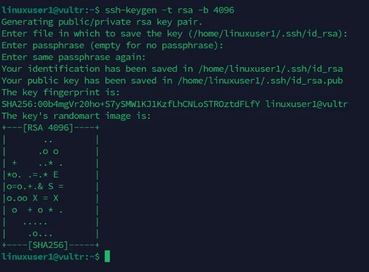 Generate SSH key pair