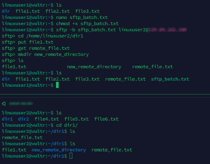batch mode in sftp